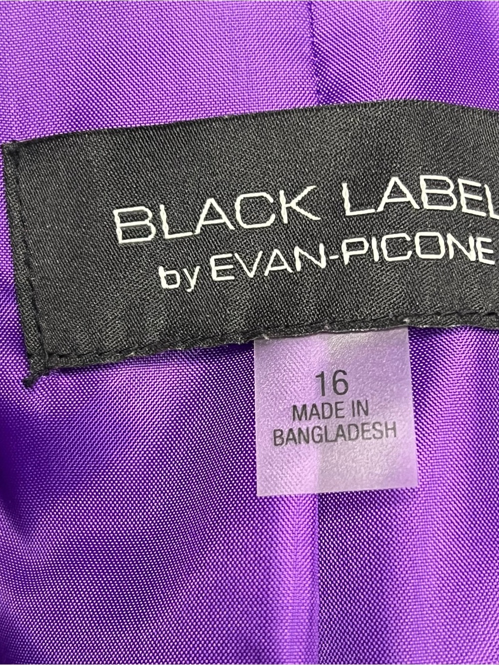 Black Label by Evan-Picone Open Front Jacket Blazer Women Size 16 Purple Lined - Picture 3 of 6